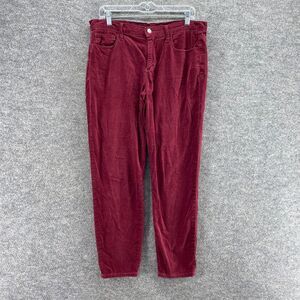 Gap Pants Women 12 Red Corduroy Mid Rise Flat Front Pockets Skinny Chino Casual